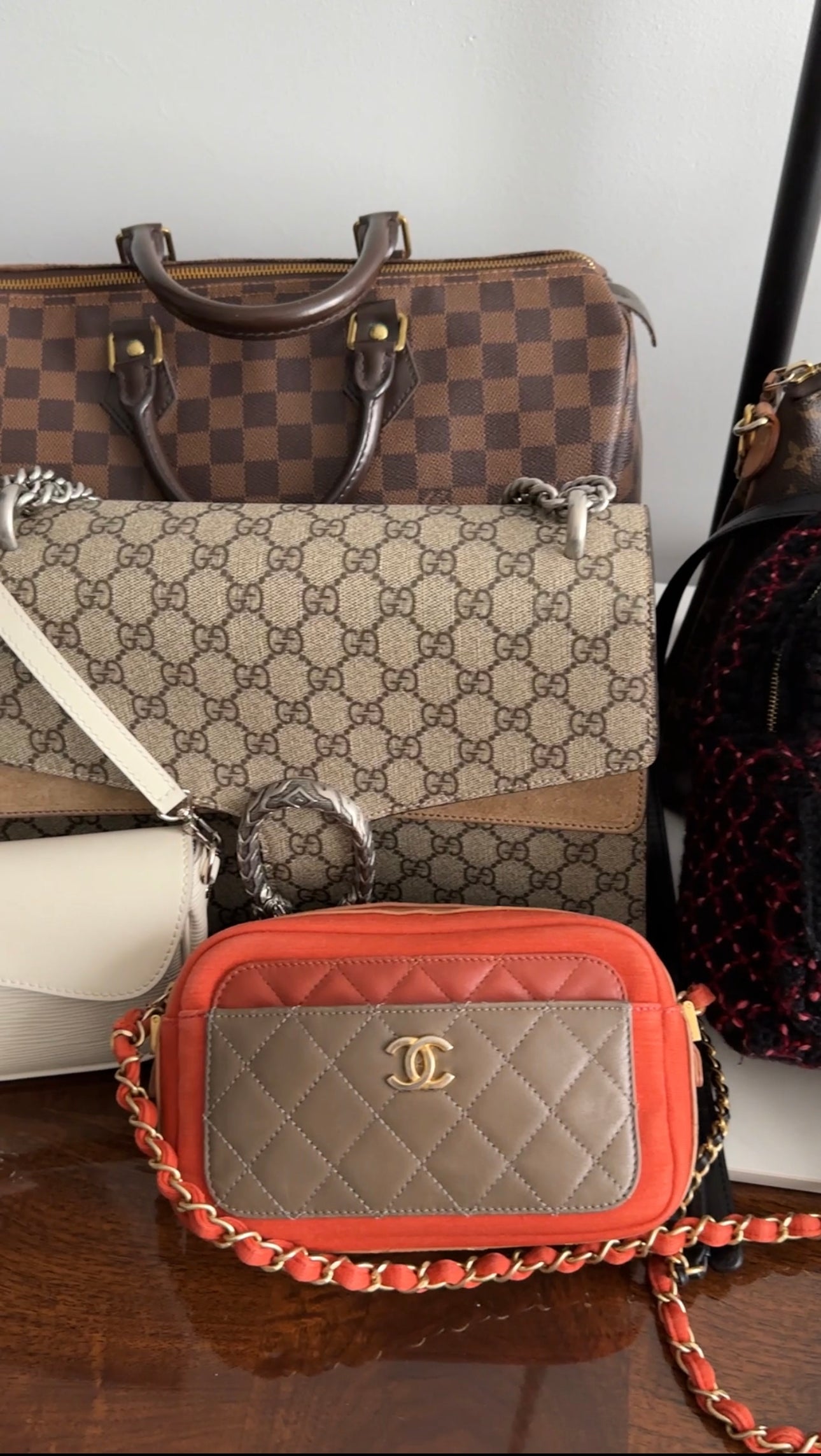Gucci Monogram Supreme Medium Dionysus Chain Flap Bag