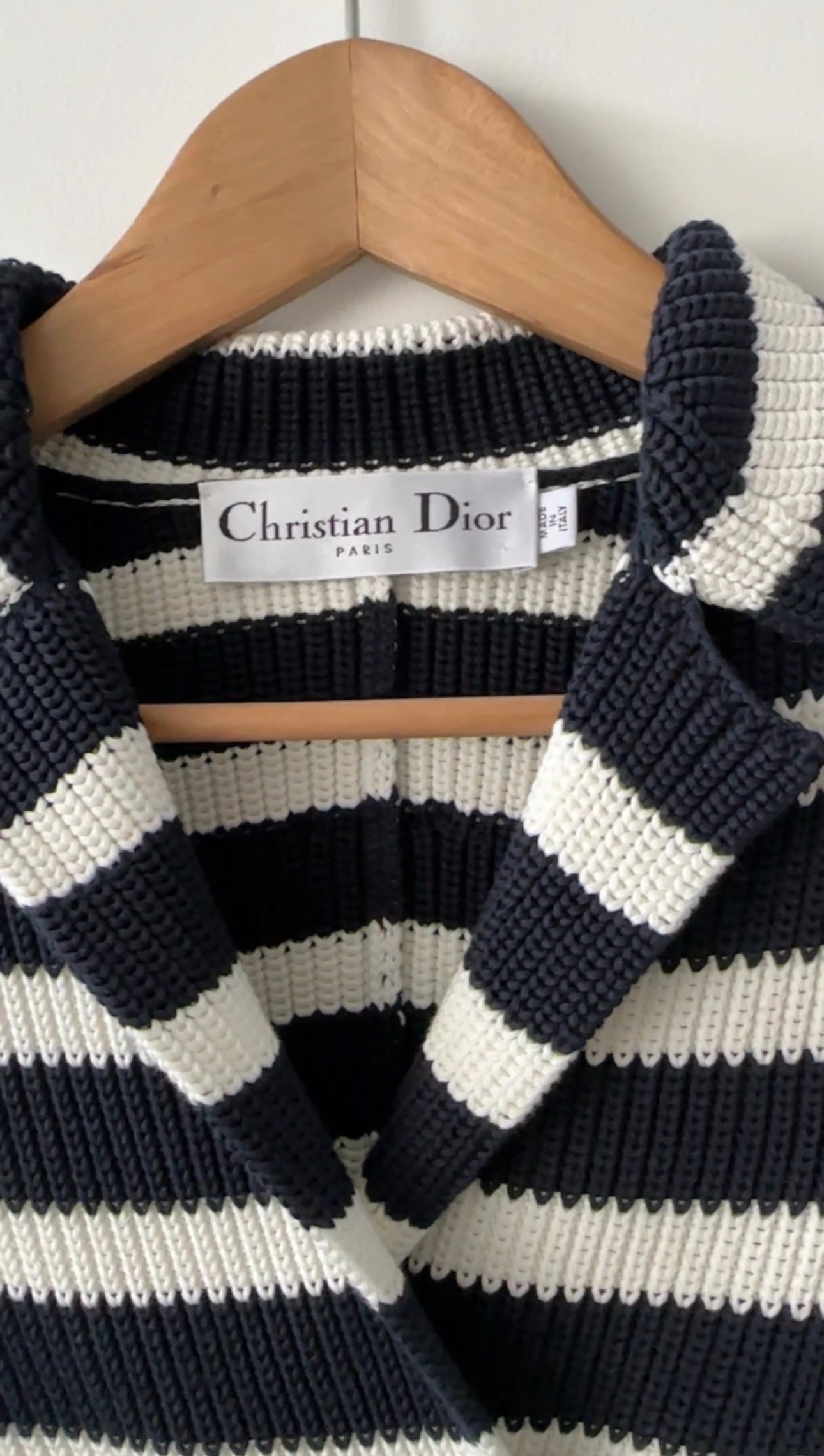 Christian Dior Cotton Stripe Sweater Jacket with CD Buttons - 6 (S/M)