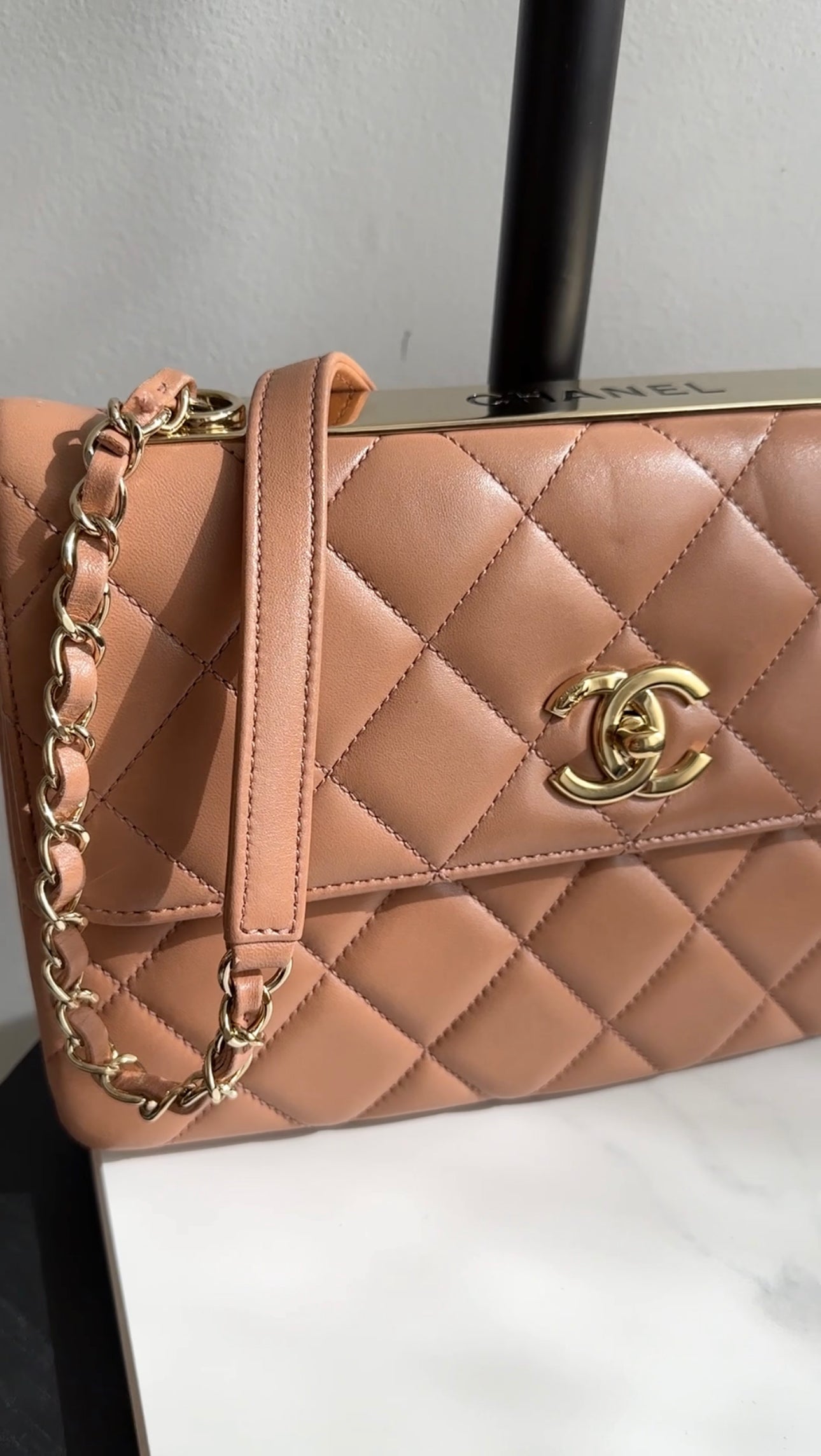 Chanel Beige Quilted Trendy CC Flap Bag