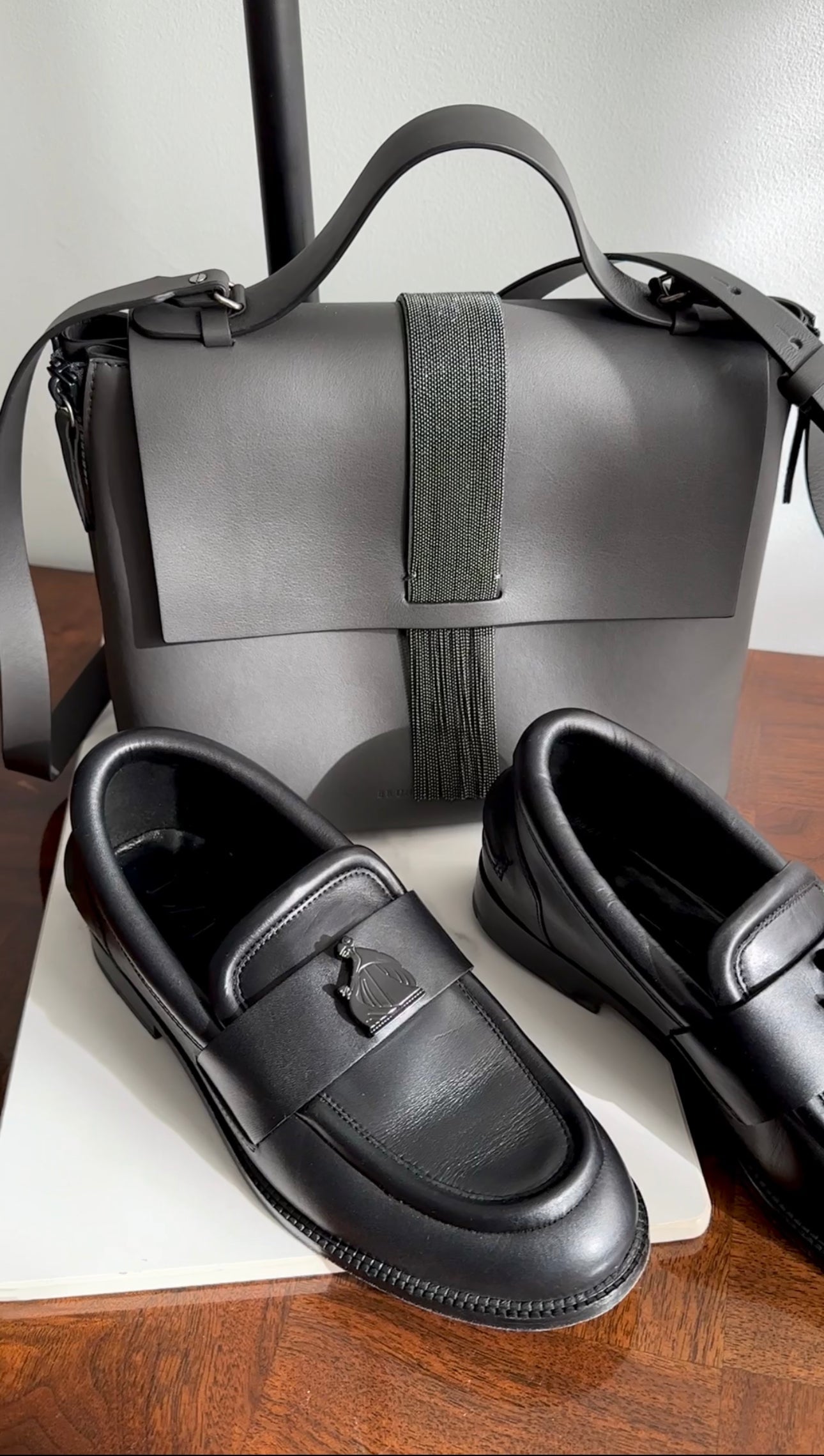 Lanvin Black Leather Arpege Logo Chunky Loafers - 39 / 8.5