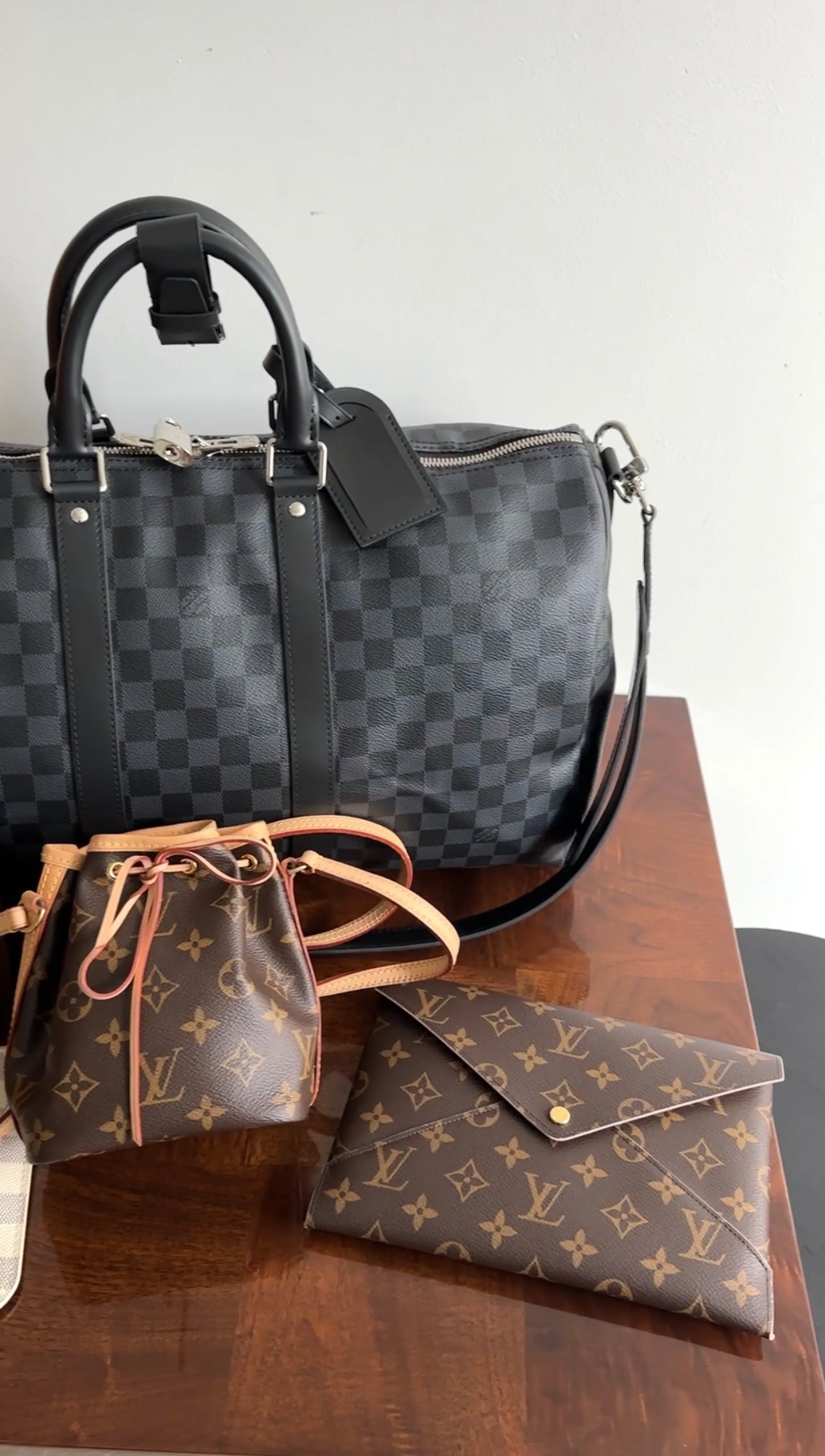 Louis Vuitton Damier Graphite Keepall 45 Bandouliere Duffle Bag