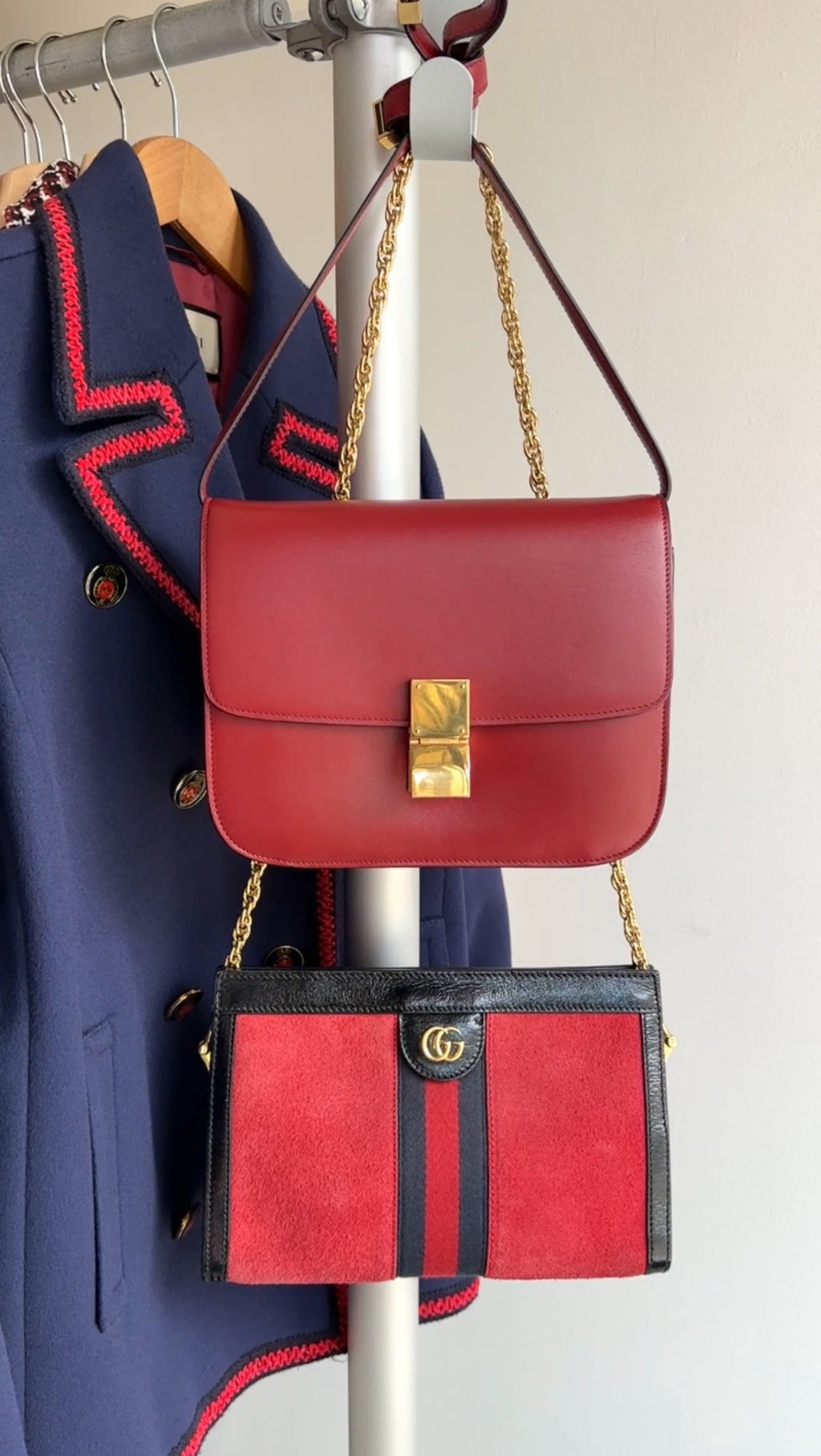 Celine Medium Box Bag Dark Burgundy Leather