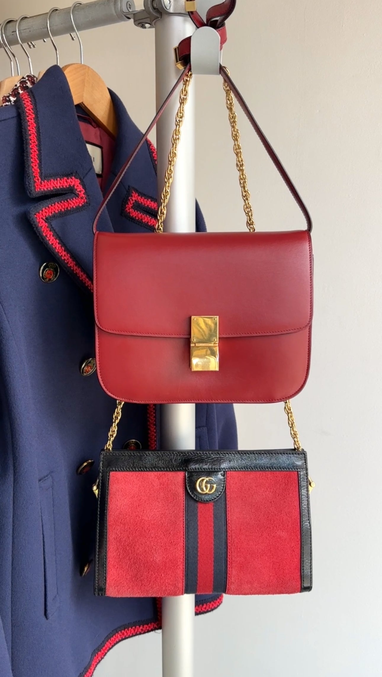 Celine Medium Box Bag Dark Burgundy Leather