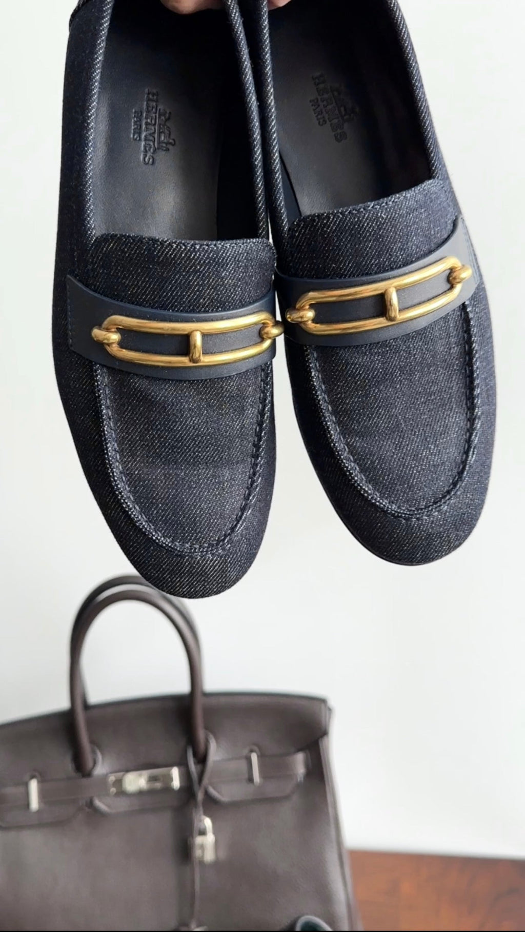 Hermes Colette Dark Blue Denim Loafer with GHW - 37
