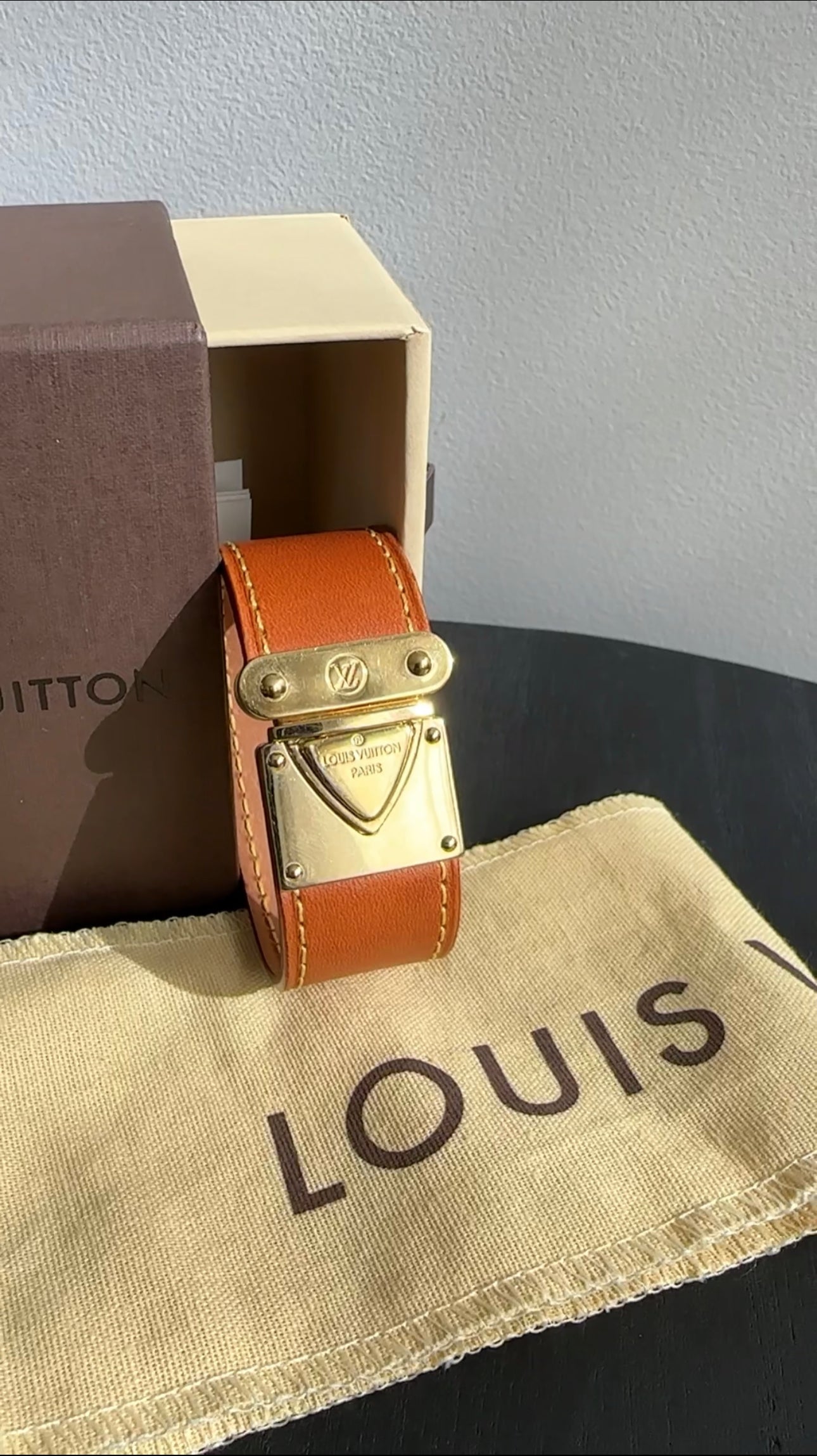 Louis Vuitton Koala Leather Nomade Cuff Bracelet