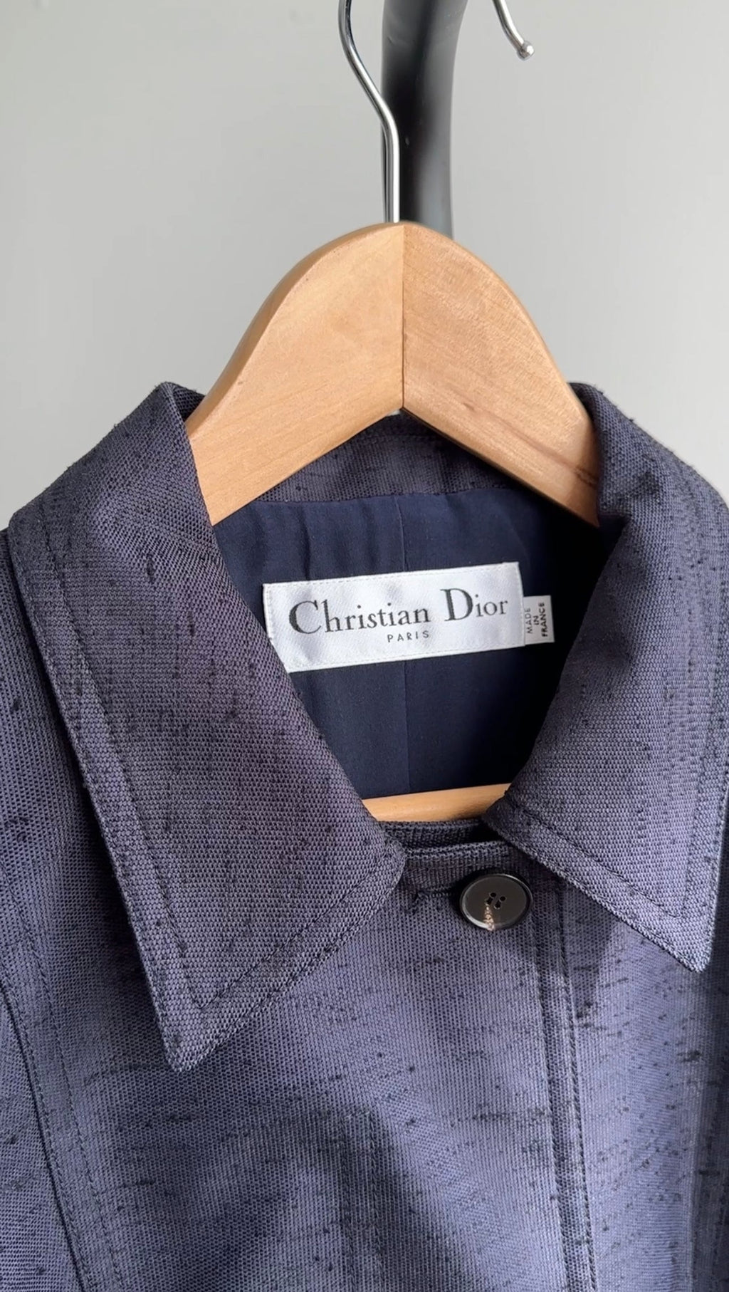 Christian Dior Navy Textured Zip Jacket - 8/10