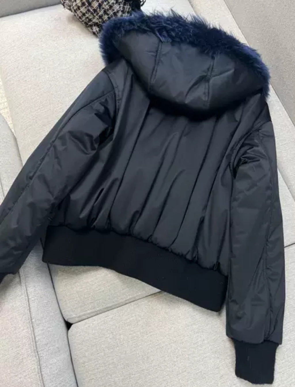 Chanel 23N blue fur down jacket size 40