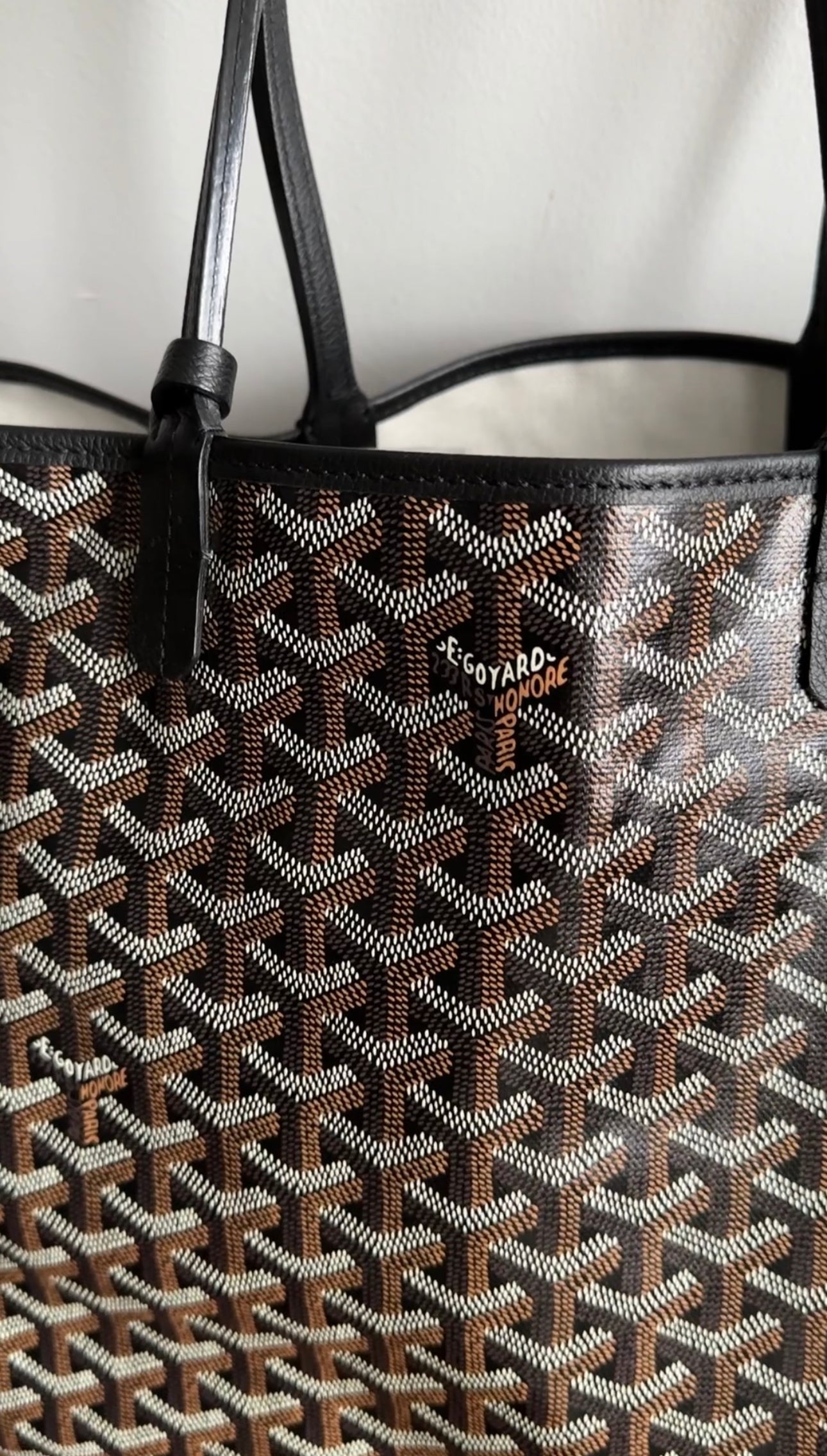 Goyard Black and Brown Coated Canvas St Louis Tote Bag PM