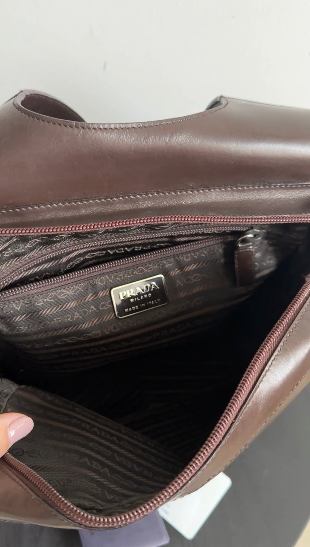 Prada Vintage Archive SS 1999 Brown Leather Chest Rig Backpack Bag