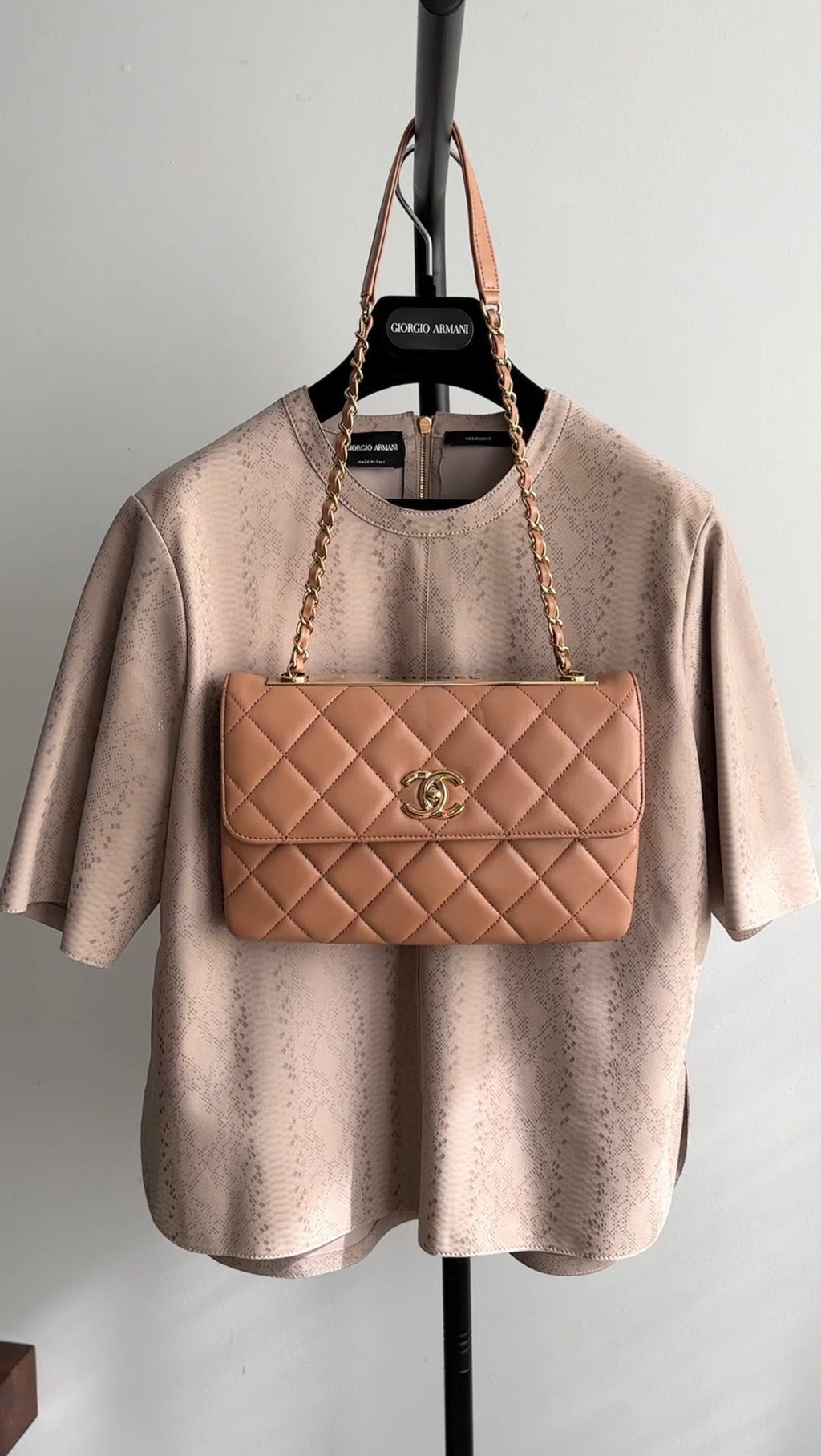 Chanel Beige Quilted Trendy CC Flap Bag