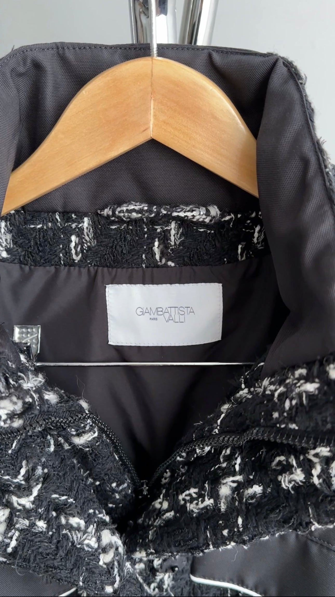 Giambattista Black Tweed Hooded Jacket - S (4/6)