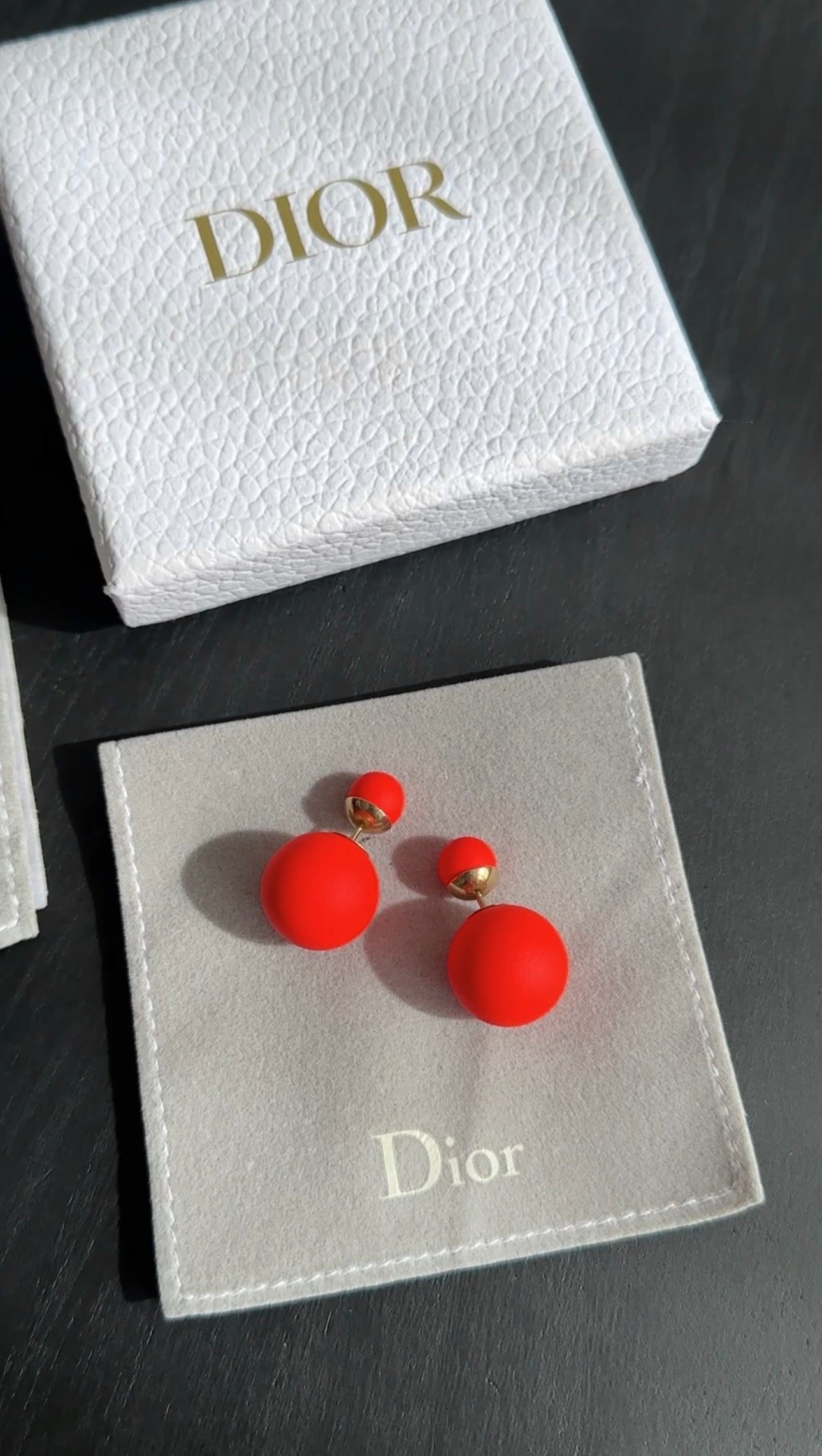 Christian Dior Mise en Dior Tribales Orange Rubber Earrings