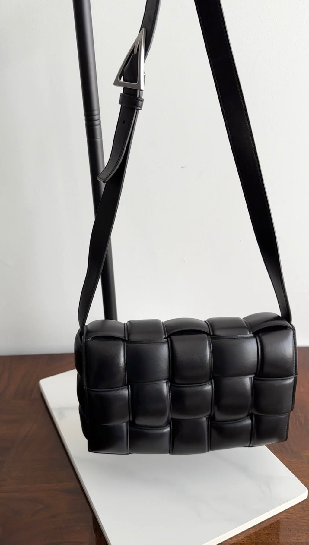 Bottega Veneta Black Padded Casette Crossbody Bag