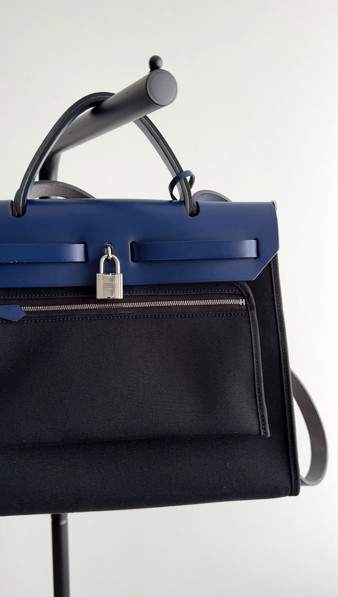 Hermes Blue and Black Herbag Zip 31