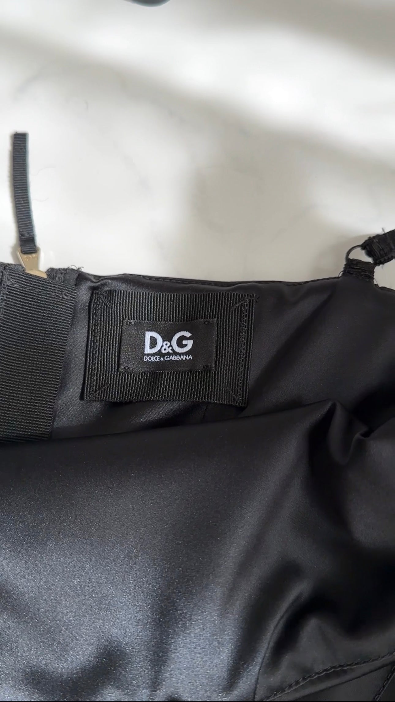 D&G Dolce Gabbana Black Satin Bustier Top - IT42 / S