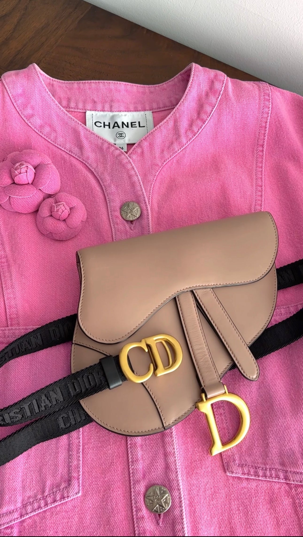 Dior Nude Leather Saddle Belt Bag