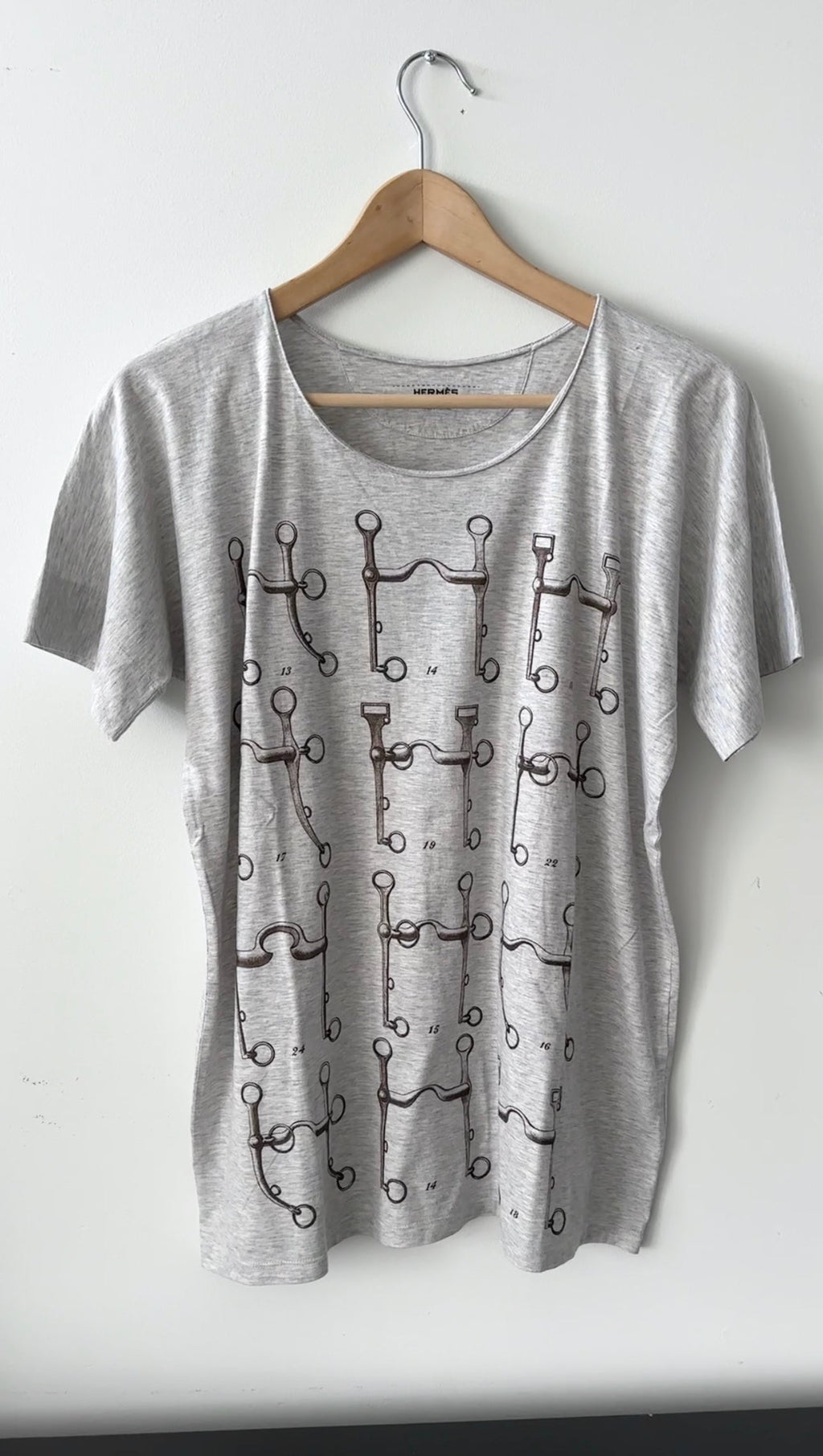 Hermes Grey Antique Diagram Printed T-Shirt - FR38 / S / M