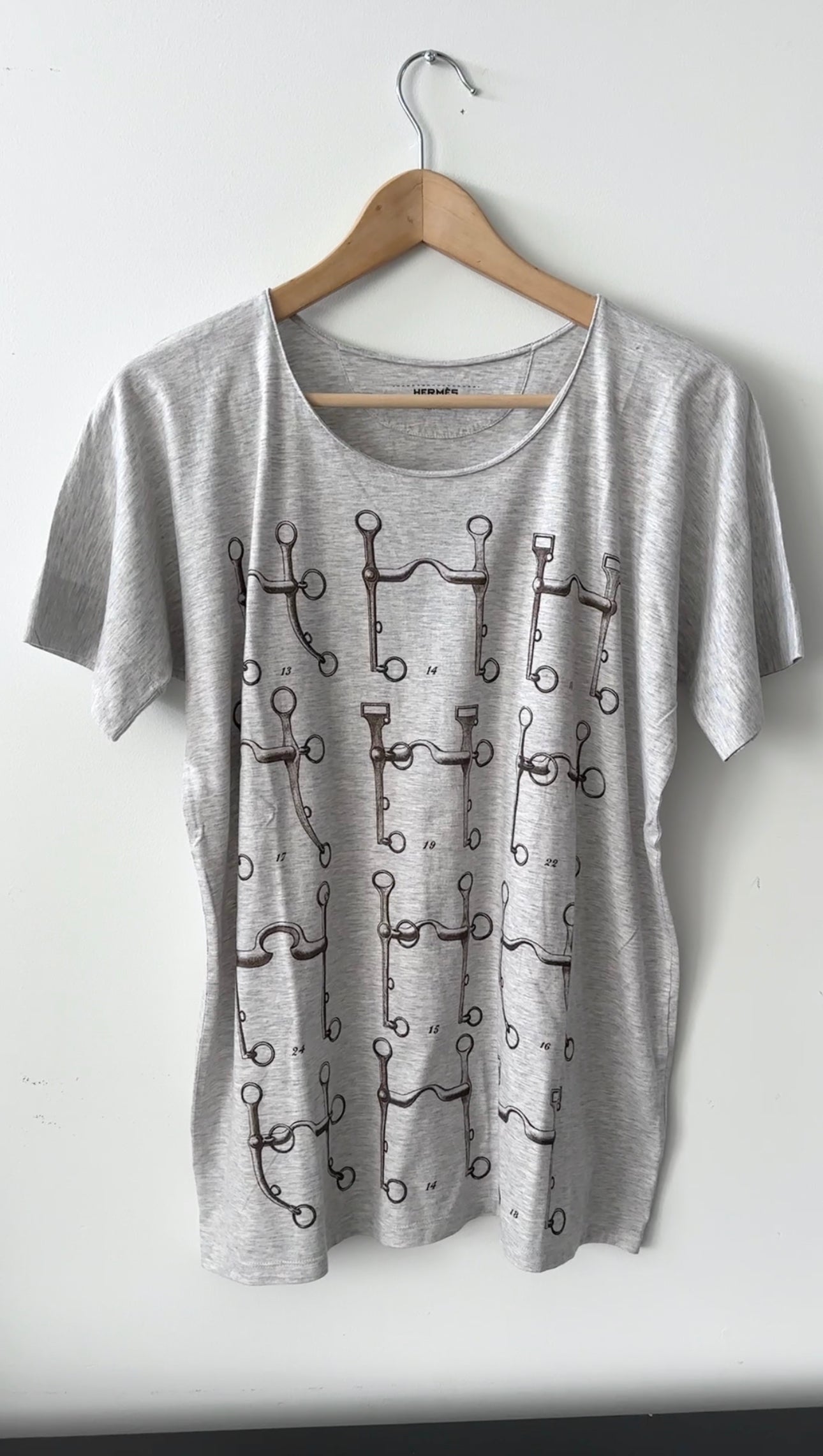 Hermes Grey Antique Diagram Printed T-Shirt - FR38 / S / M