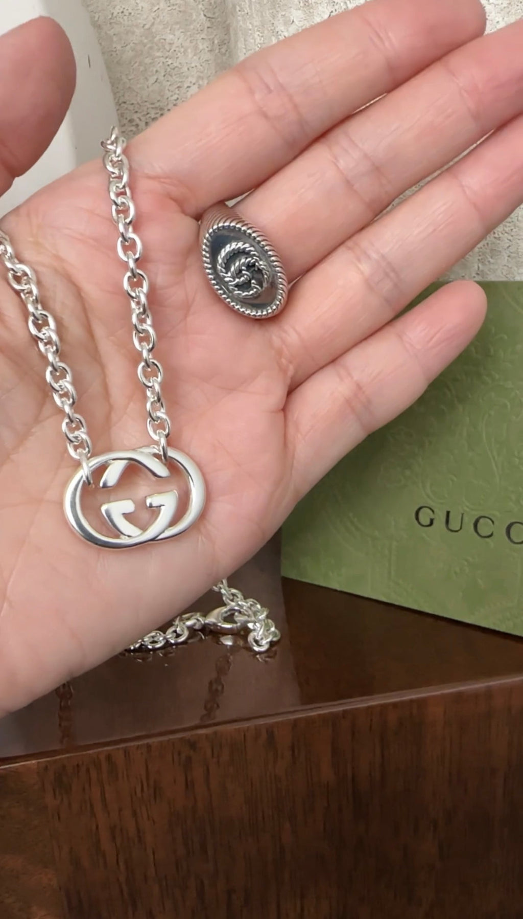 Gucci Sterling Silver GG Link Necklace