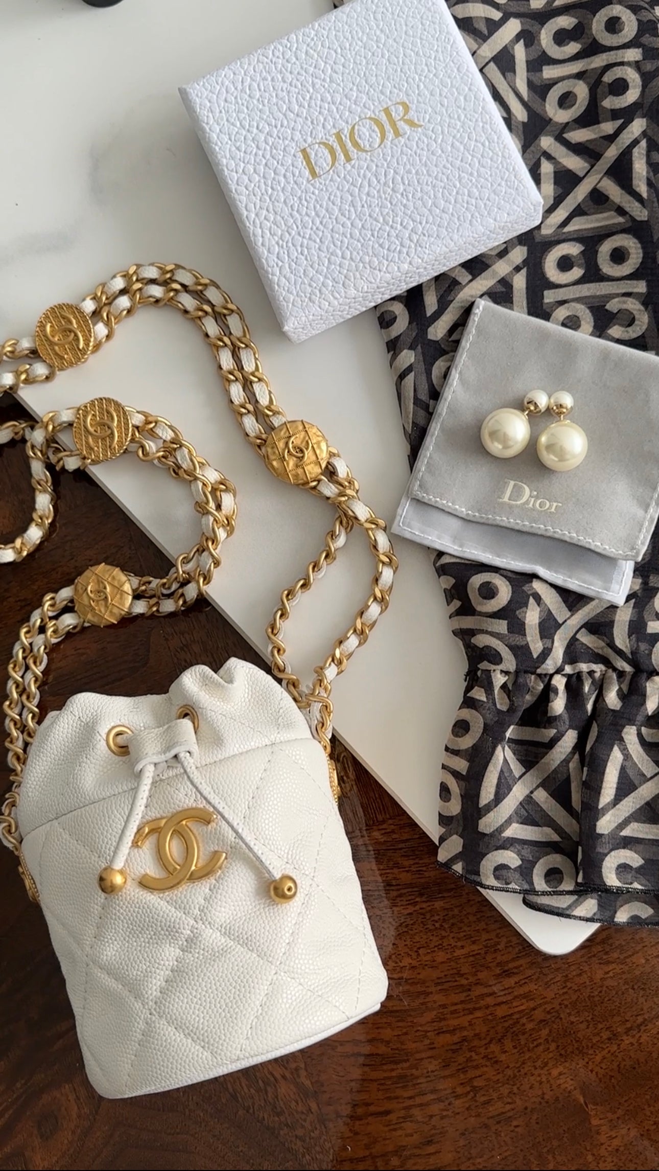 Christian Dior Tribales Faux Pearl Earrings