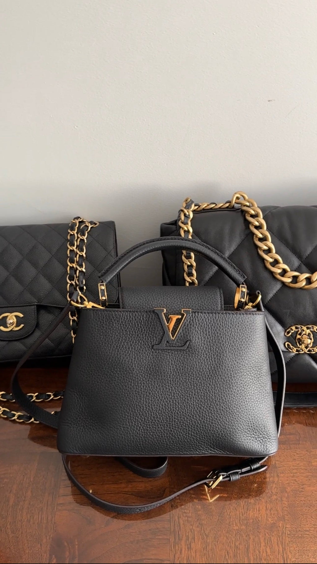 Louis Vuitton Black Taurillon Leather Capucines BB Crossbody Bag