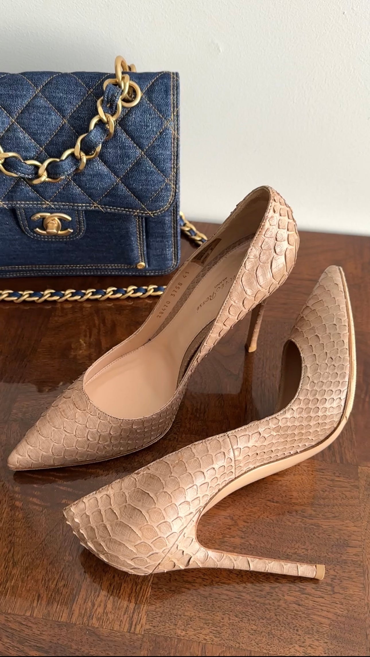 Gianvito Rossi Beige Python 110mm Pumps - 41