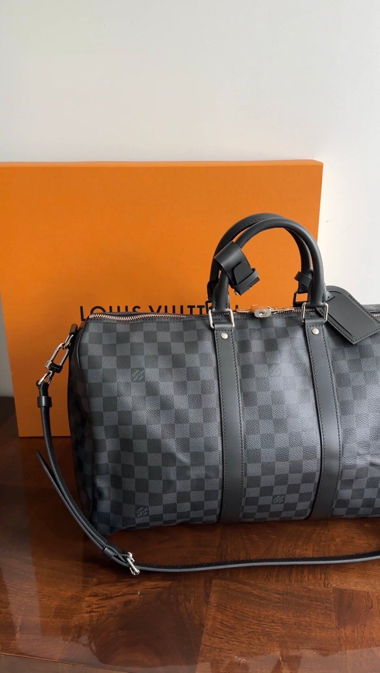 Louis Vuitton Damier Graphite Keepall 45 Bandouliere Duffle Bag