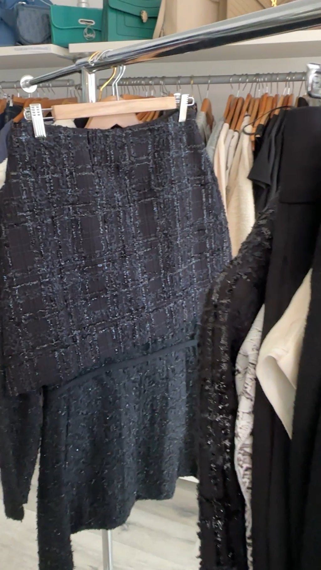 Giambattista Valli Black Shimmer Tweed Mini Skirt - IT44 / 8