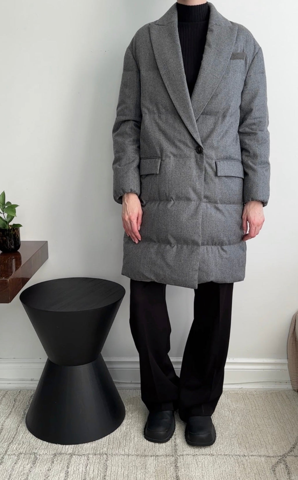 Brunello Cucinelli Grey Quilted Puffer Down Monili Long Coat - IT40 / S (6)