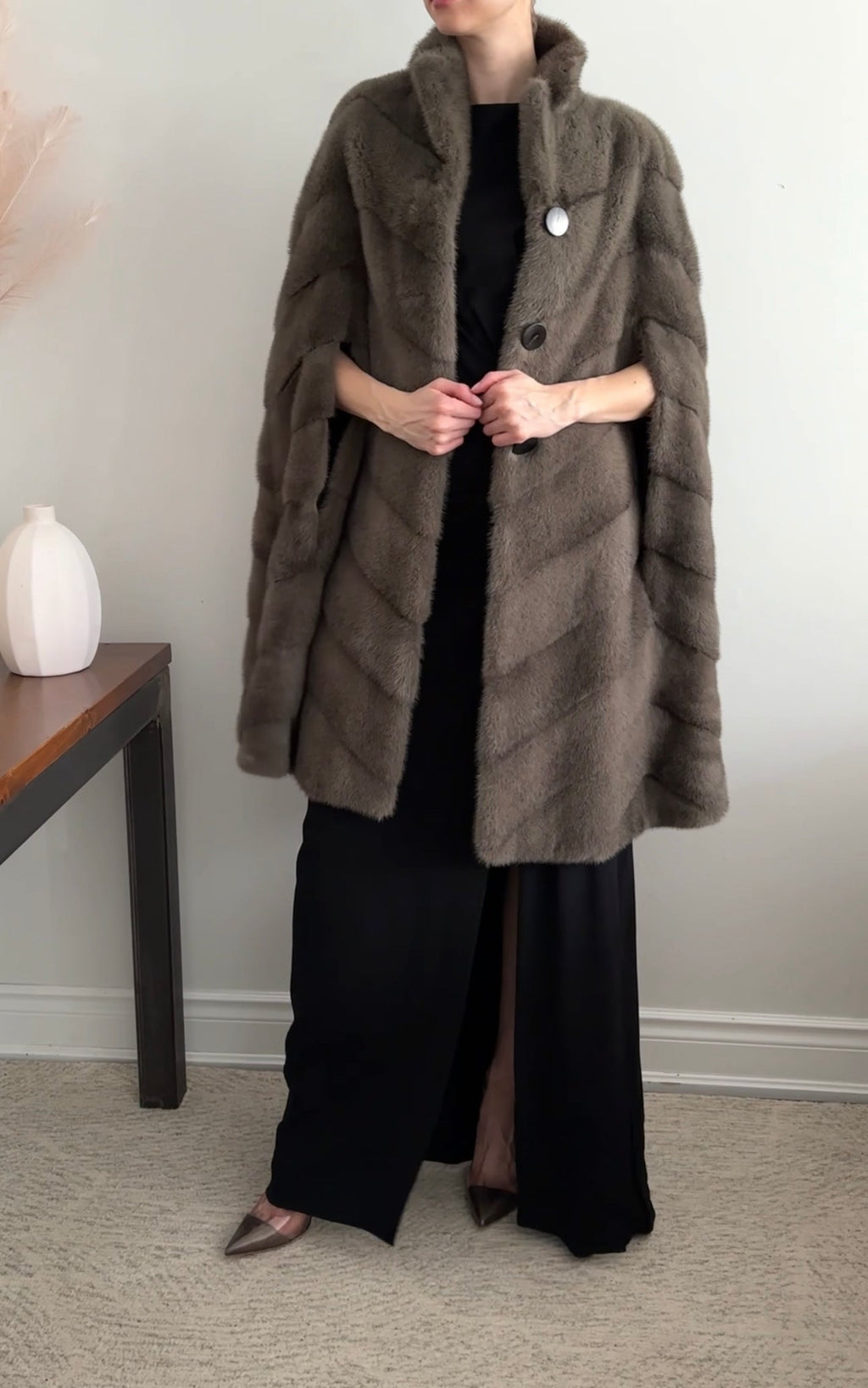 Prada Custom Couture Bespoke Mink Fur Cape - S