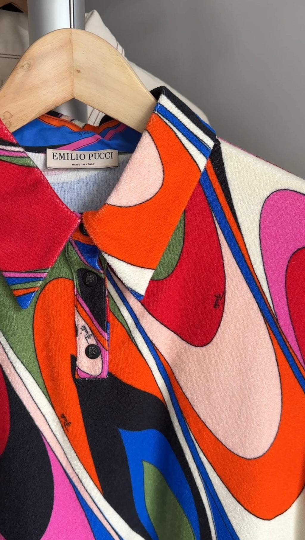 Pucci Multicolour Terry Short Sleeve Polo shirt - IT44 / USA 8