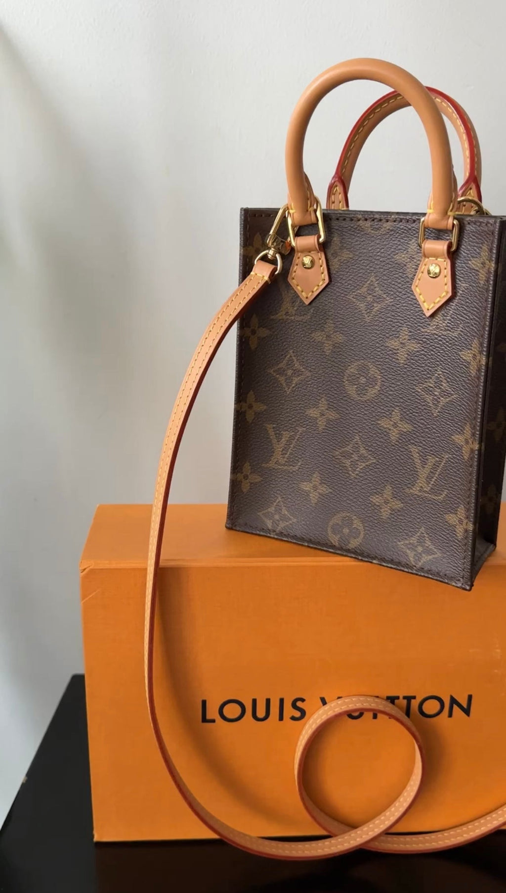 Louis Vuitton Brown Monogram Coated Canvas Sac Plat PM Two Way Bag