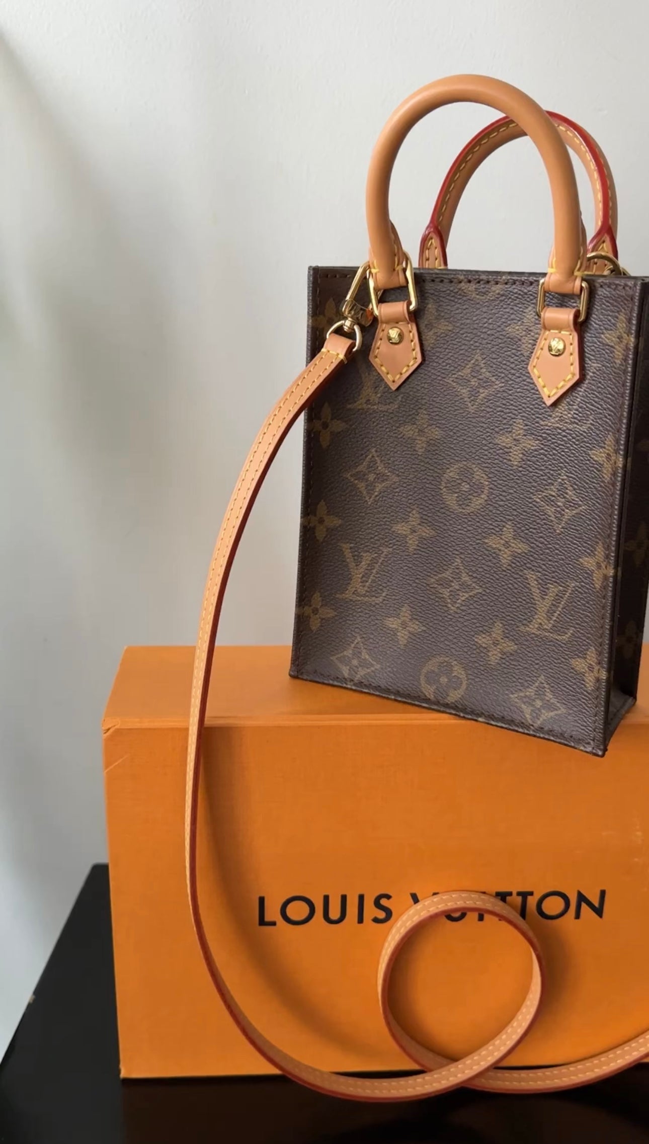 Louis Vuitton Brown Monogram Coated Canvas Sac Plat PM Two Way Bag