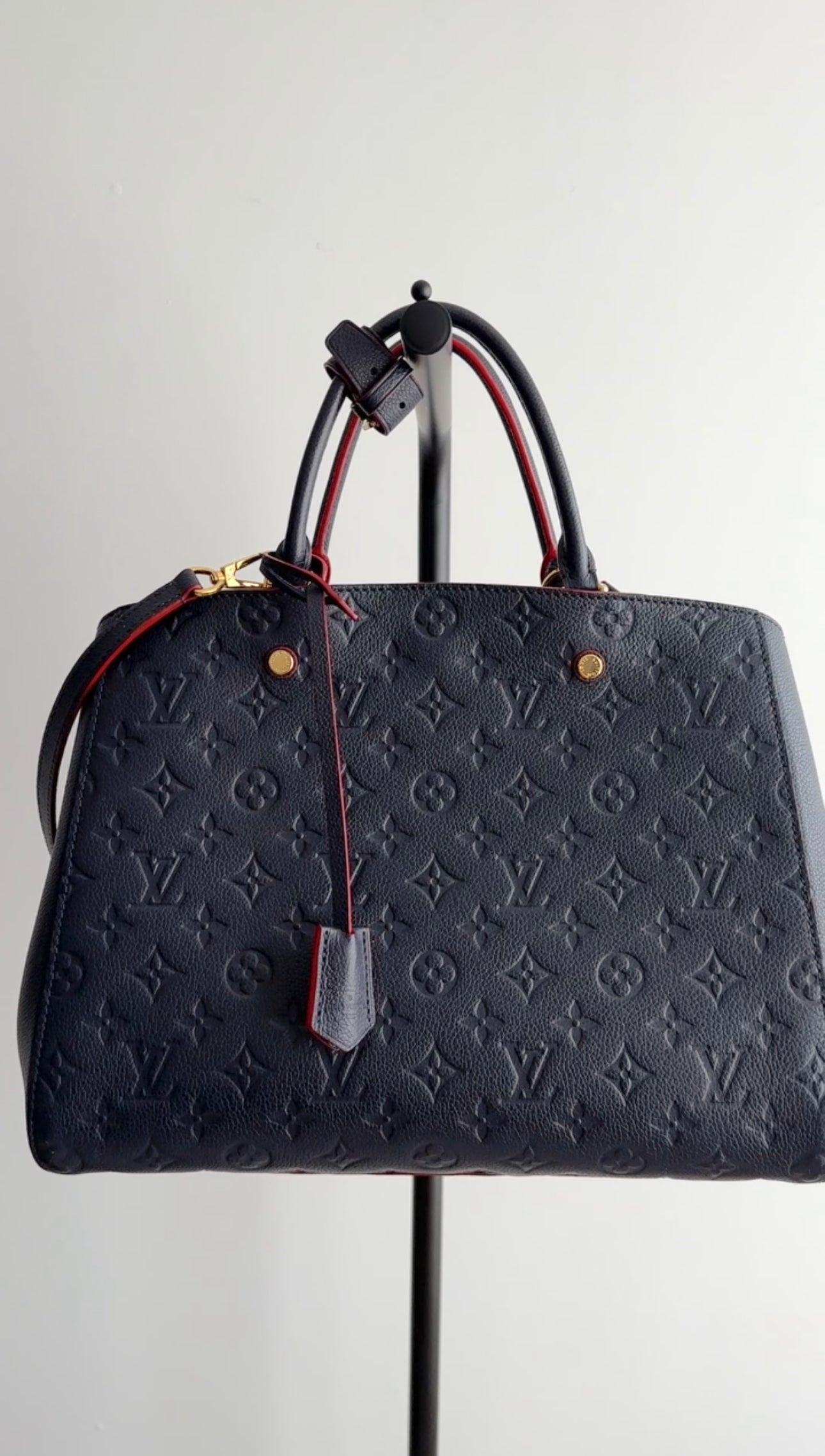 Louis Vuitton Navy and Red Monogram Empreinte Montagne MM Bag