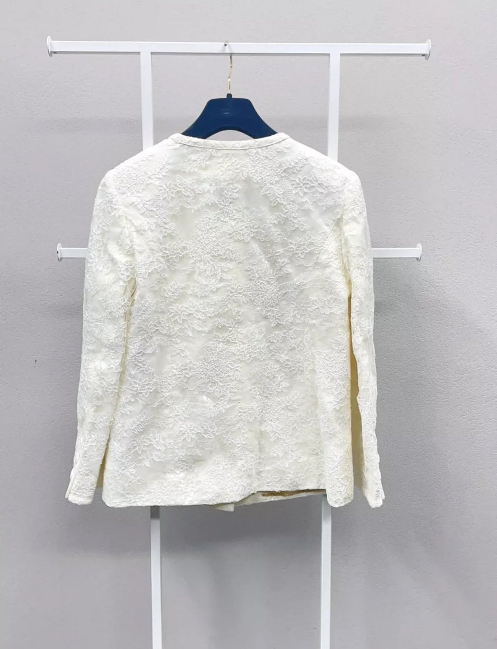 CHANEL 21C White Lace Suit Jacket + Skirt