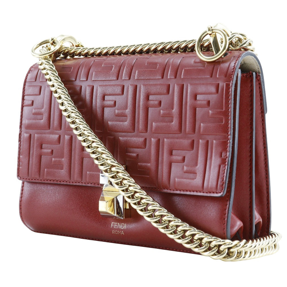 Fendi Mini Kan I Shoulder Bag Red Leather