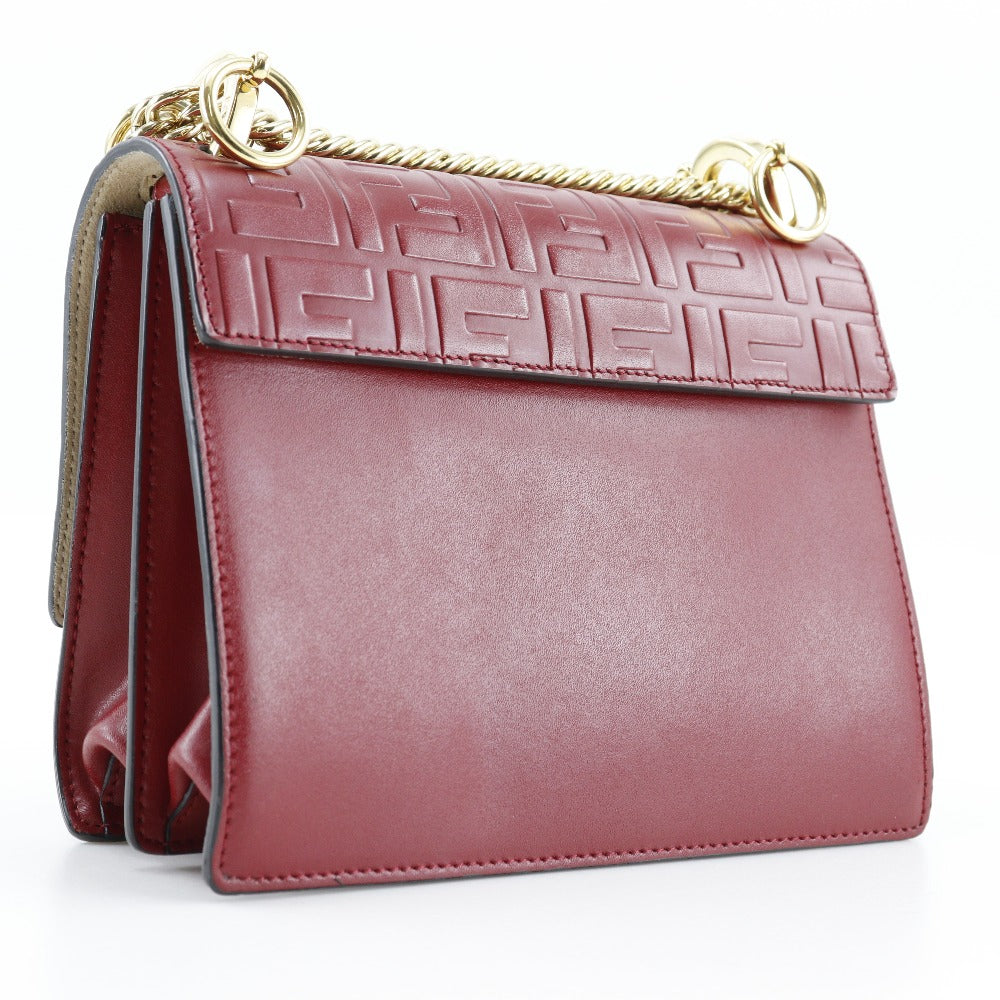 Fendi Mini Kan I Shoulder Bag Red Leather