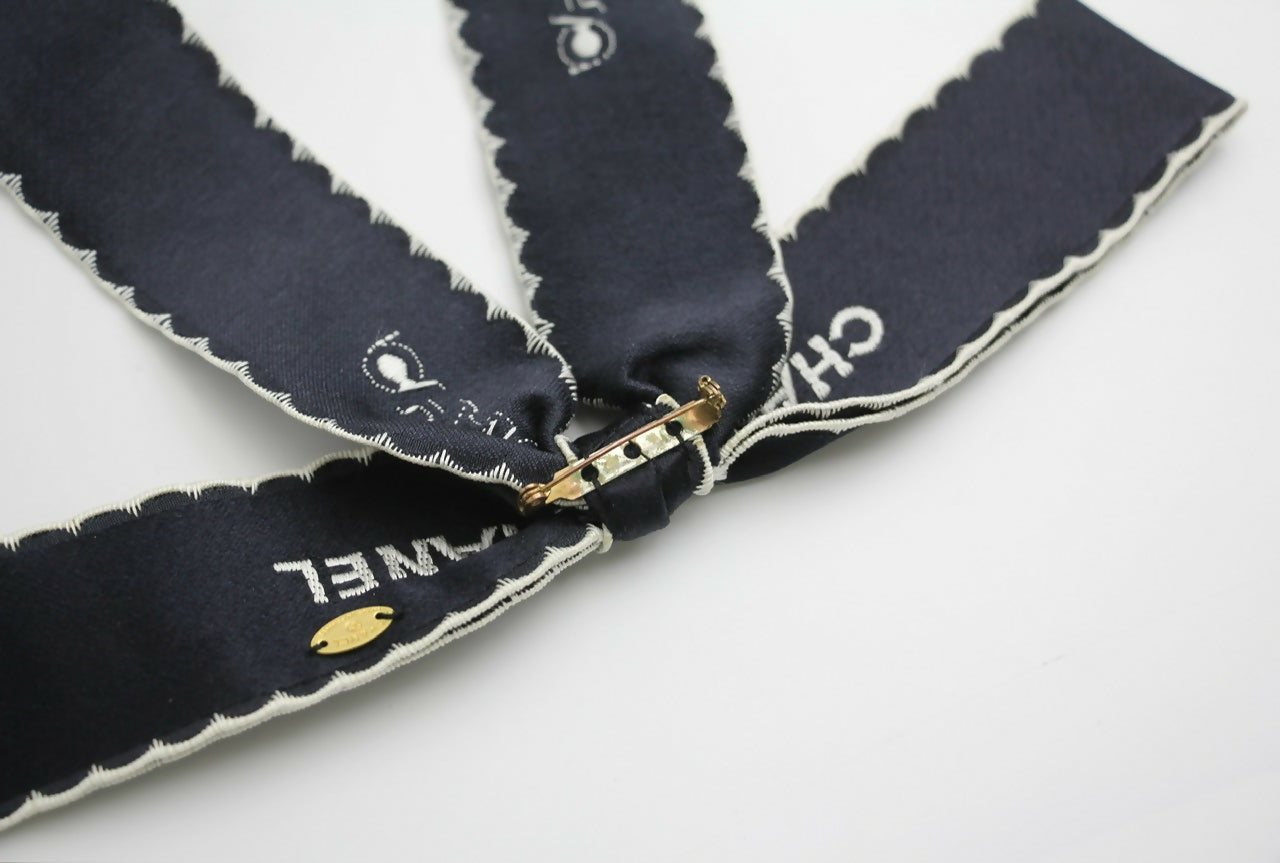 Chanel Vintage 1981-85 Silk Bow Long Ribbon Brooch
