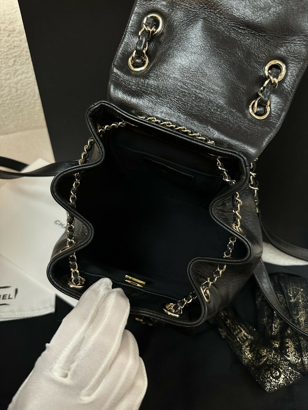 Chanel 22c Shiny Calfskin Backpack
