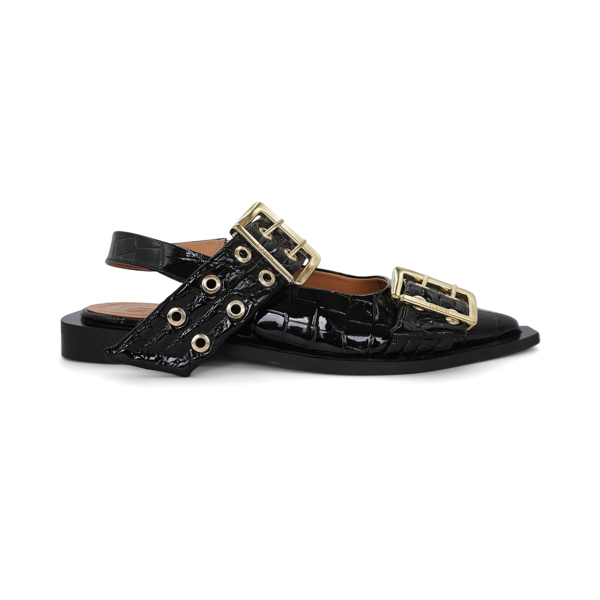 Ganni Slingback Buckle Flats - Women's 39