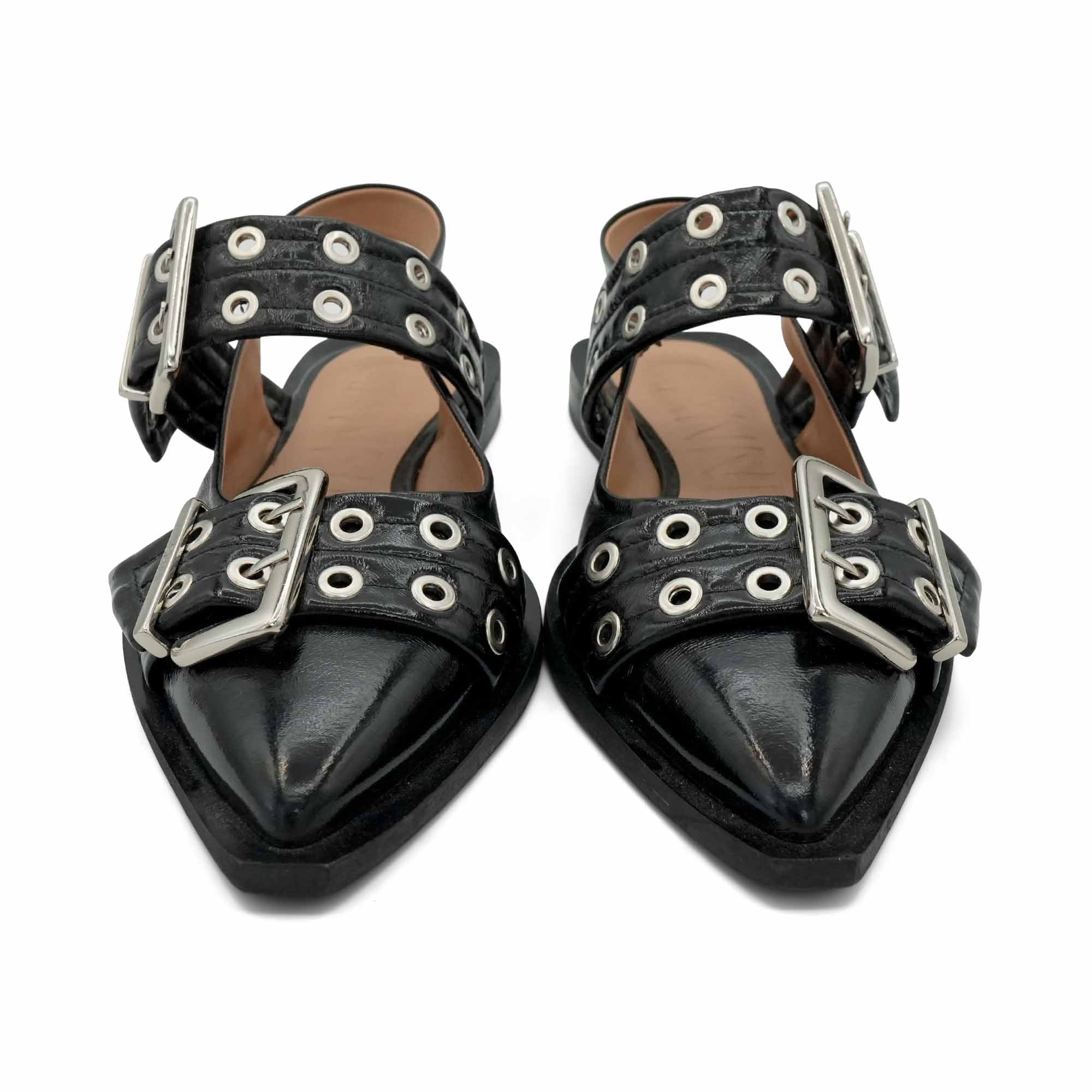 Ganni Slingback Buckle Flats - Women's 39