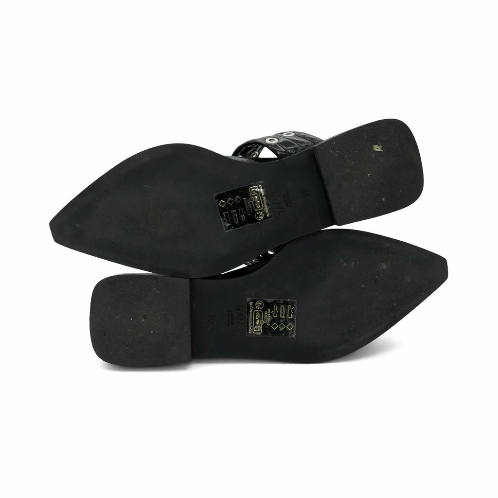 Ganni Slingback Buckle Flats - Women's 39