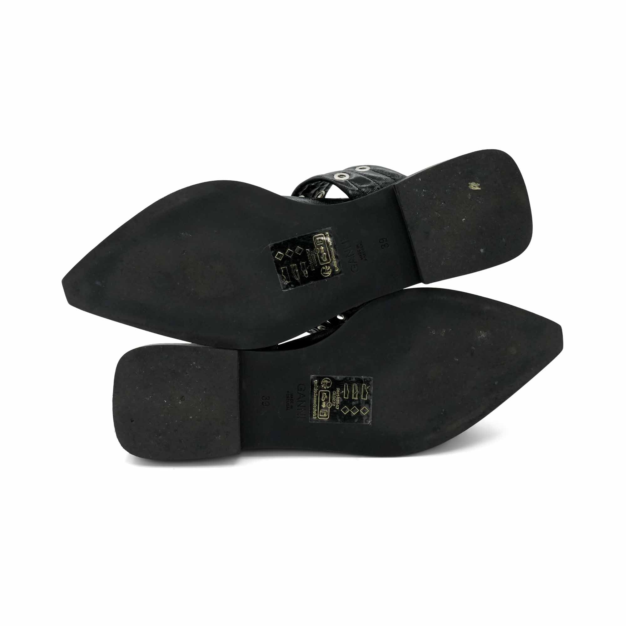 Ganni Slingback Buckle Flats - Women's 39