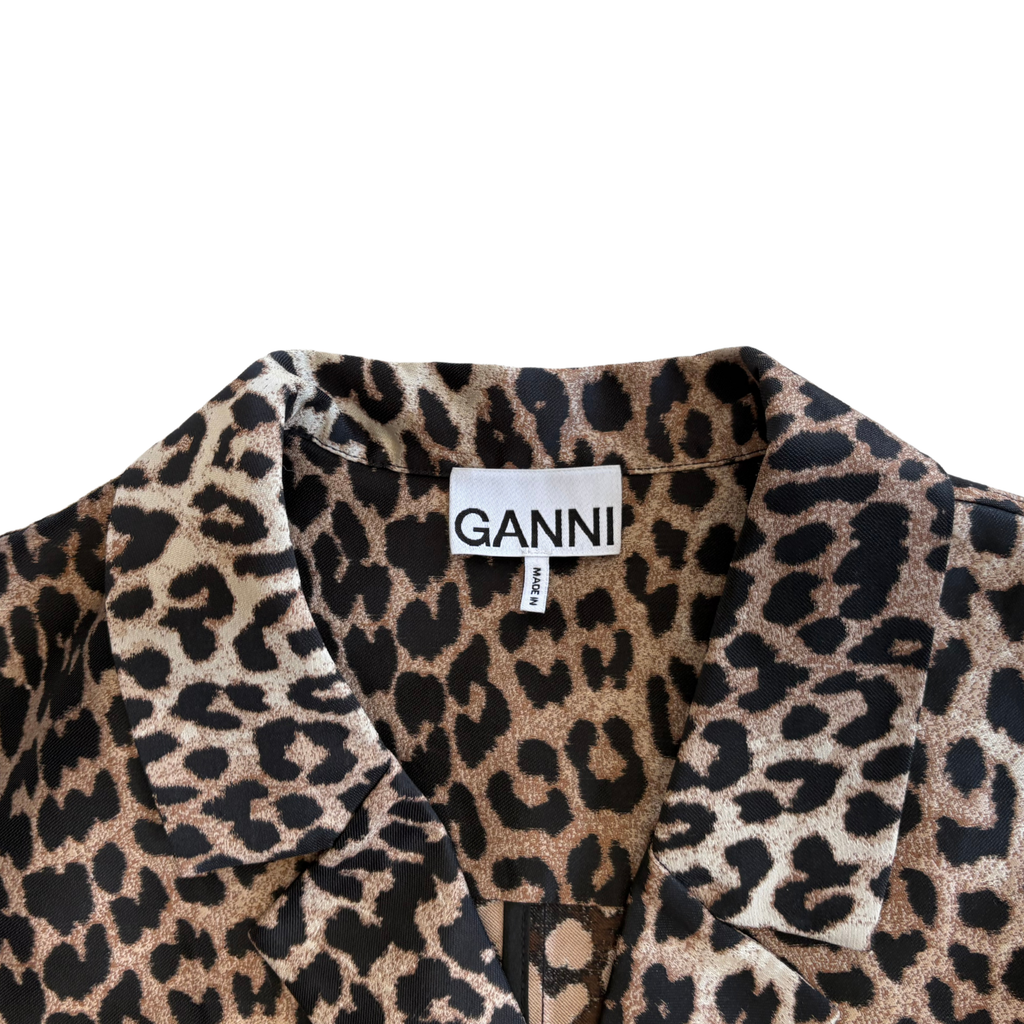 Ganni Leopard Wrap Dress - Women's 36