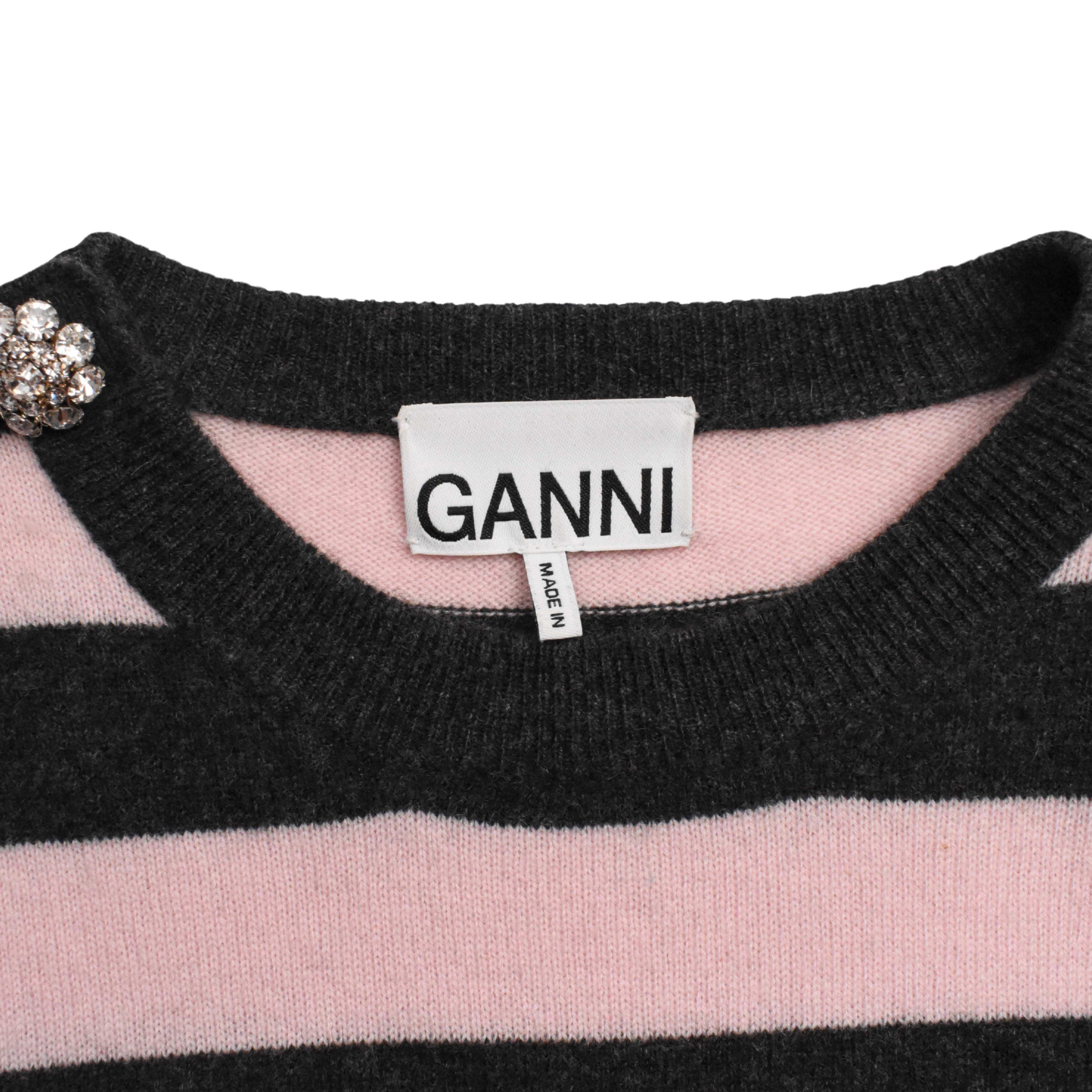 Ganni Striped Cashmere Sweater - Women's L