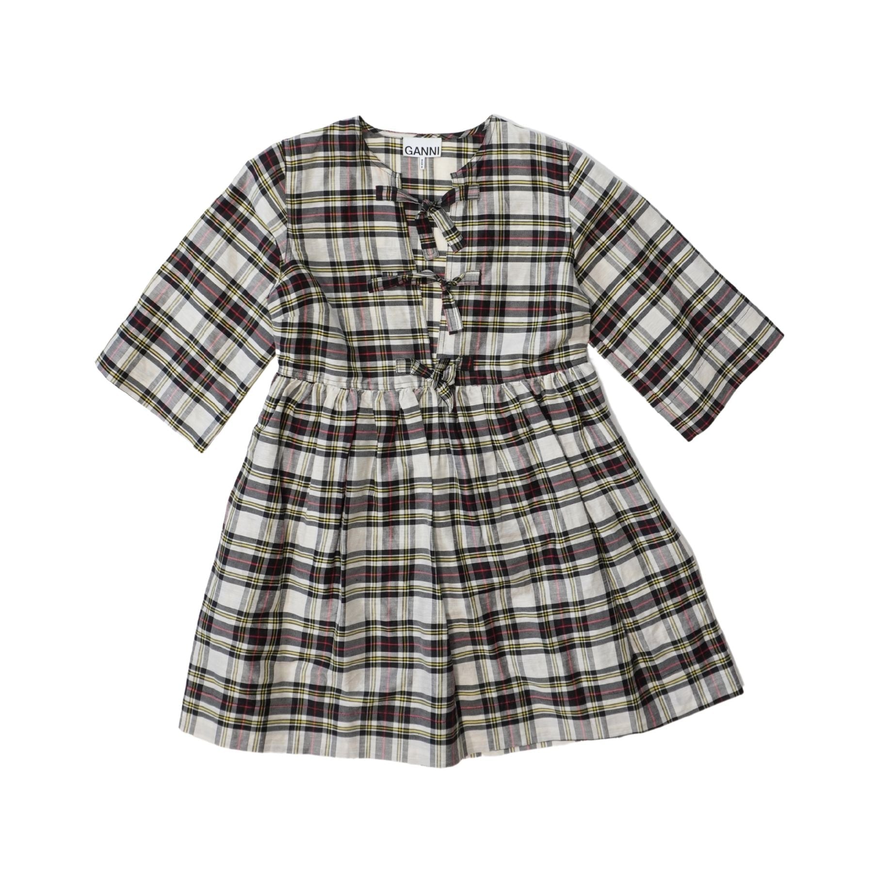 Ganni 'Babydoll Ribbon' Dress - Women's 34