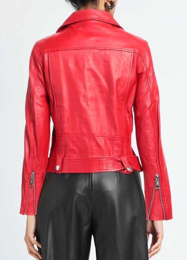 GAëLLE PARIS LEATHER BIKER JACKET