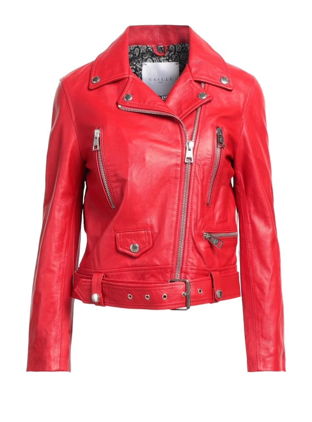 GAëLLE PARIS LEATHER BIKER JACKET