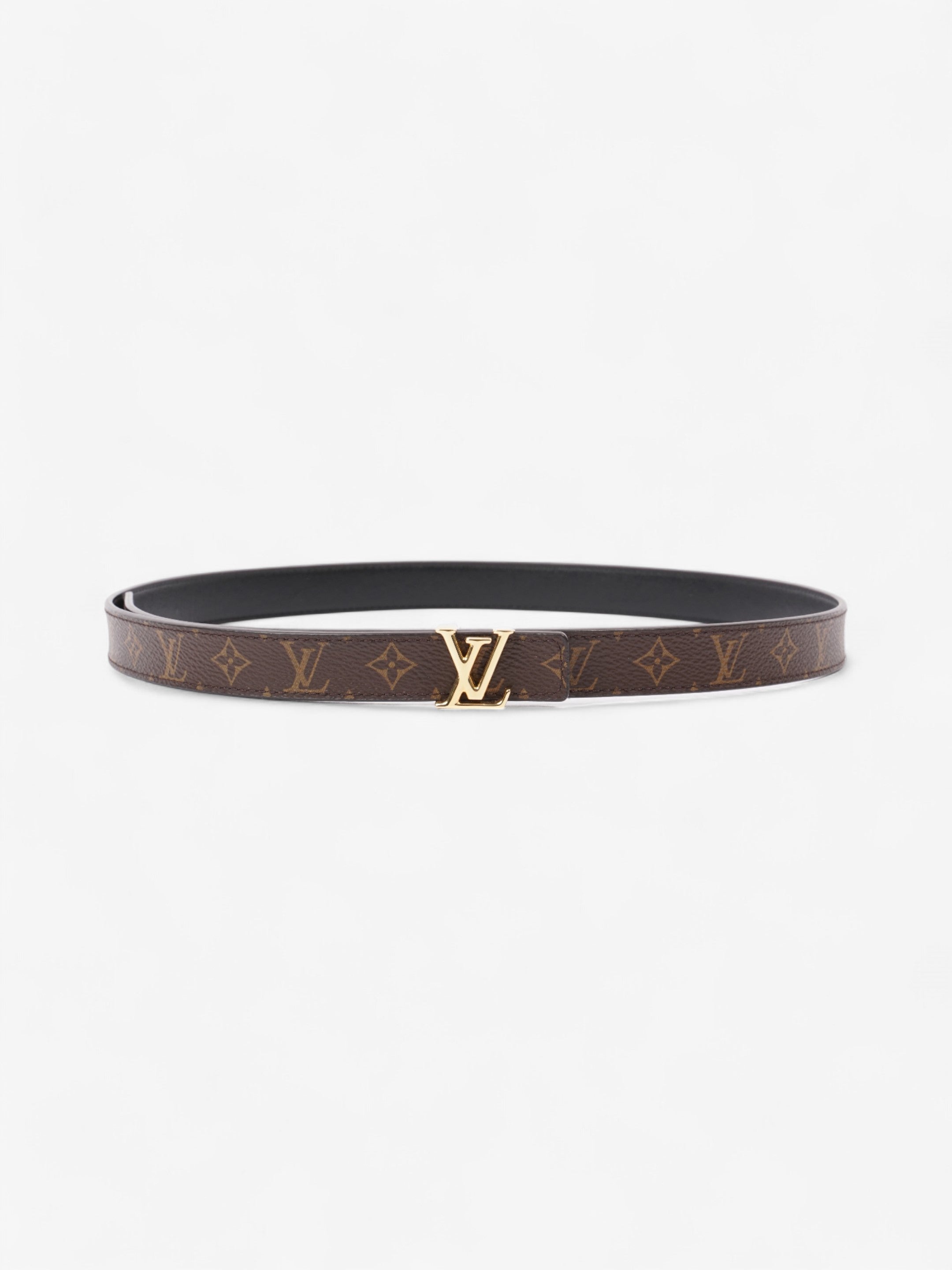 Louis Vuitton LV Initiales Reversible Belt Monogram / Black / Gold Canvas 85cm / 34"