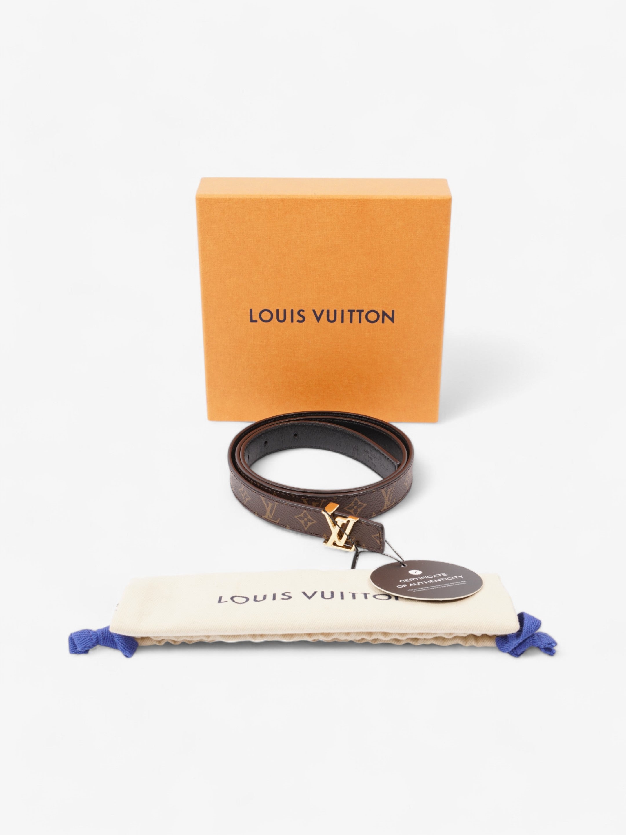 Louis Vuitton LV Initiales Reversible Belt Monogram / Black / Gold Canvas 85cm / 34"